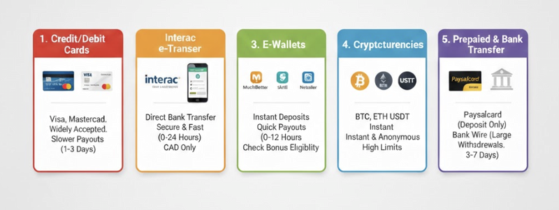 Payment methods at the best online casino Canada